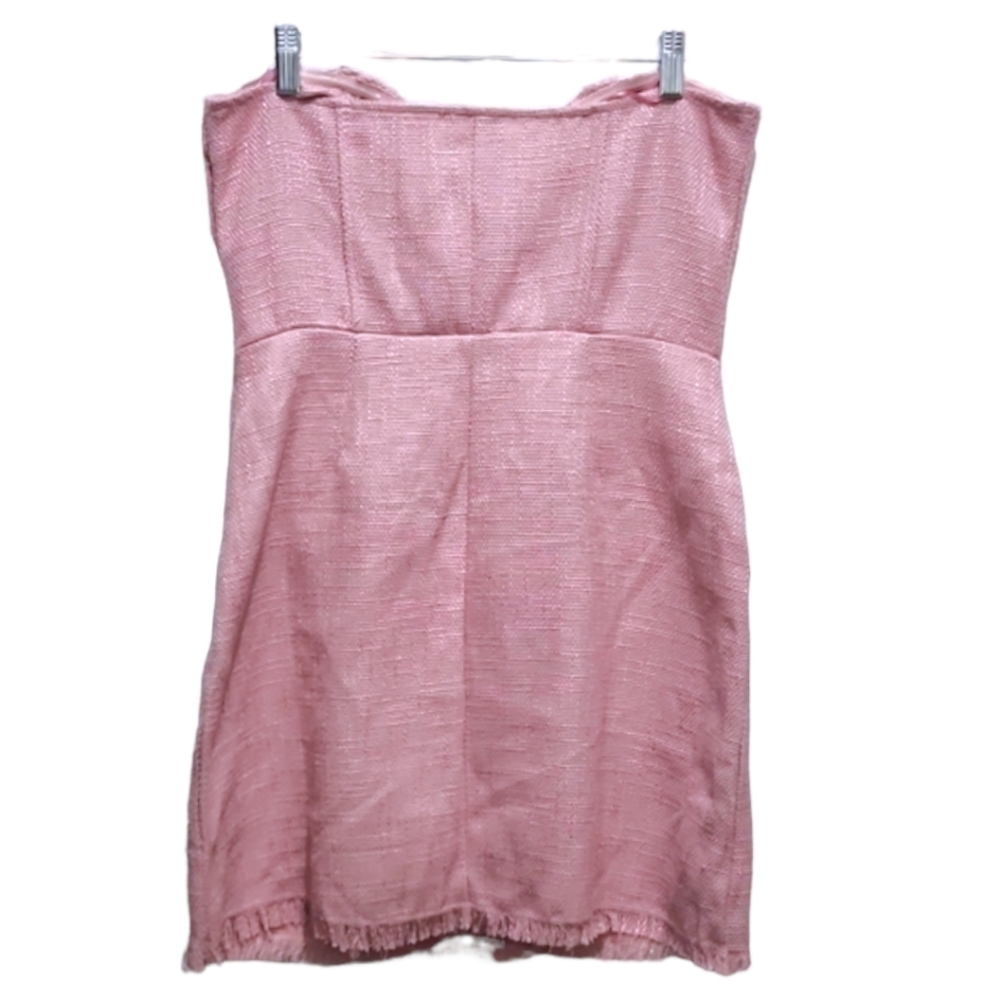 ⭐️Milk & honey pink tweed mini strapless dress size M - Picture 3 of 3